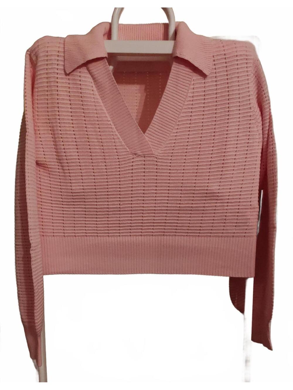 NWT- Eleven Venus Williams crop knit pullover XS pink